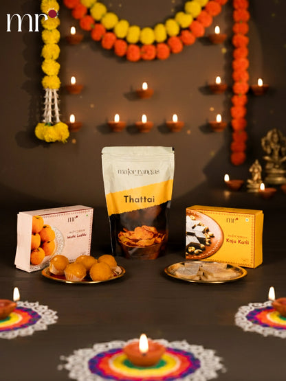 Combo- Kaju Katli, Mothi Laddu, Thattai